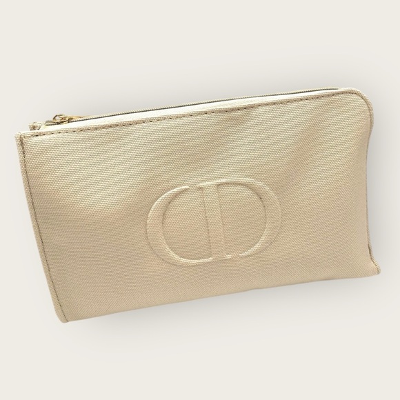 Christian Dior Canvas Cosmetic Travel Pouch Bag in Beige - Picture 2 of 10